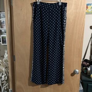 CAbi Dark Blue and White Patterned Trousers